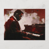 Carte Postale Pianiste de bar nocturne (Devant)