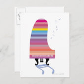 Carte Postale Piano à queue coloré (Devant / Derrière)