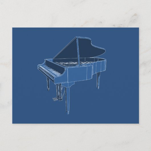 Carte Postale Piano à queue : Peinture de modèle : (Devant)