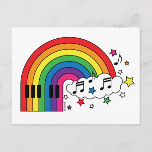 Carte Postale Piano arc-en-ciel