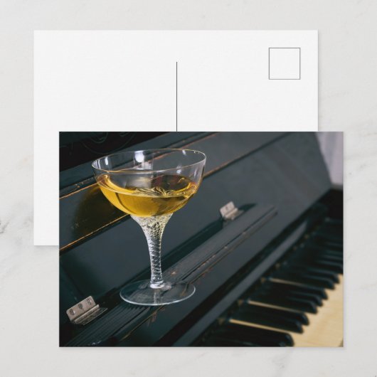 Carte Postale Piano avec boisson (Devant / Derrière)