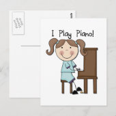 Carte Postale Piano - Chemises et cadeaux féminins (Devant / Derrière)