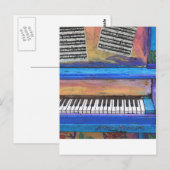 Carte Postale Piano Coloré (Devant / Derrière)