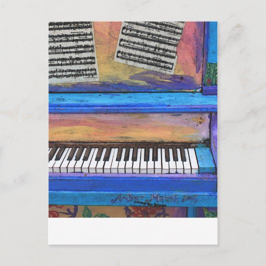 Carte Postale Piano Coloré (Devant)