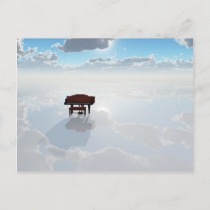 Carte Postale Piano dans paysage blanc dramatique