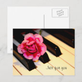 Carte Postale Piano Fleur, juste pour vous (Devant / Derrière)
