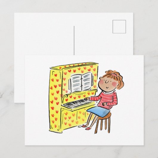 Carte Postale Piano Fun (Devant / Derrière)