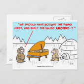 Carte Postale piano igloo Eskims (Devant / Derrière)