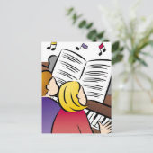 Carte Postale Piano Jouer en couple (Debout devant)