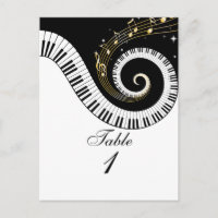 Piano Keys et Golden Music Notes Numéro de tableau
