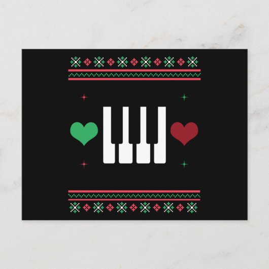 Carte Postale Piano Laid Sweat de Noël Pianist Xmas (Devant)