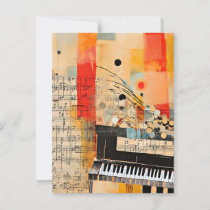 Carte Postale Piano Montage Abstrait