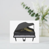 Carte Postale Piano noir : modèle 3D : (Debout devant)
