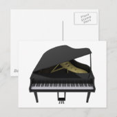 Carte Postale Piano noir : modèle 3D : (Devant / Derrière)