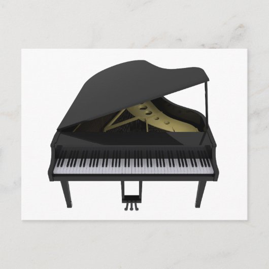 Carte Postale Piano noir : modèle 3D : (Devant)