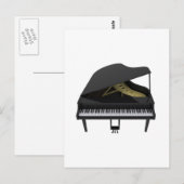Carte Postale Piano noir : Modèle 3D : (Devant / Derrière)