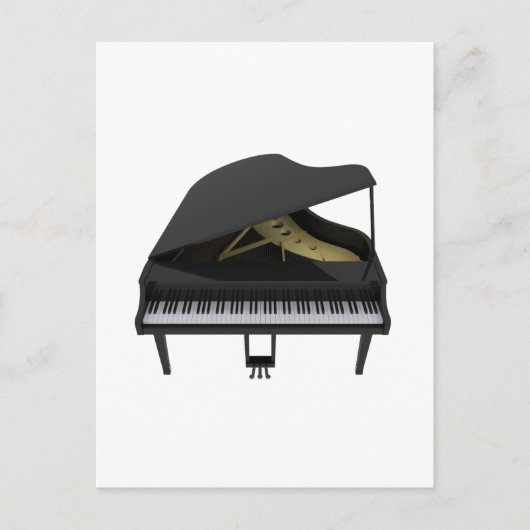 Carte Postale Piano noir : Modèle 3D : (Devant)