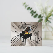 Carte Postale Piano Notes et personnel (Debout devant)