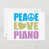 Carte Postale Piano Peace Love (Devant / Derrière)