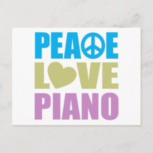 Carte Postale Piano Peace Love