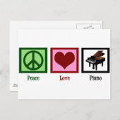 Carte Postale Piano Peace Love (Devant / Derrière)