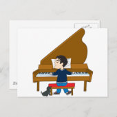 Carte Postale Piano Player et Chien (Devant / Derrière)
