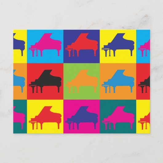 Carte Postale Piano Pop Art (Devant)