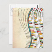 Carte Postale Piano robuste et coloré rétro (Devant / Derrière)