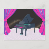 Carte Postale Piano rose violet (Devant)