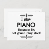 Carte Postale Piano - Se joue tout seul Musique déco drôle (Devant / Derrière)