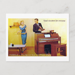 Carte Postale Pianola, Joueur Piano Vintage