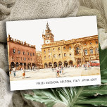 Carte Postale Piazza Bologne Italie Aquarelle Voyage italien<br><div class="desc">Si vous avez besoin d'une plus grande personnalisation,  n'hésitez pas à m'envoyer un email sur yellowfebstudio@gmail.com. ou un message via Zazzle.</div>