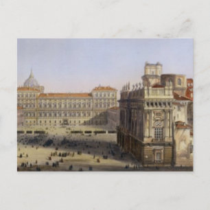 Carte Postale Piazza Castello, Turin, gravé par F. Citterio (c
