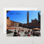 Carte postale : Piazza del Campo, Sienne, Italie (Devant / Derrière)