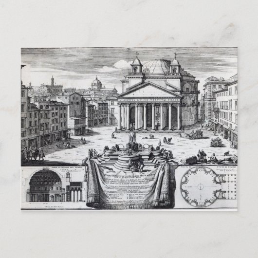 Carte Postale Piazza della Rotonda avec vue sur le Panthéon (Devant)