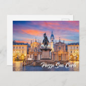 Carte Postale Piazza San Carlo, Turin, Italy (Devant / Derrière)