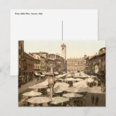 Carte Postale Piazzi delle Erbe, Vérone, Italie (Devant / Derrière)
