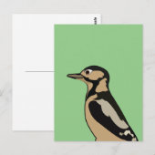 Carte Postale Pic épeiche Oiseau Art de la Nature (Devant / Derrière)