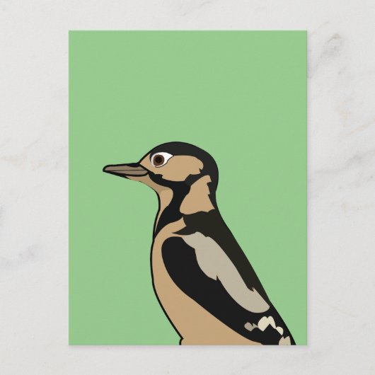Carte Postale Pic épeiche Oiseau Art de la Nature (Devant)