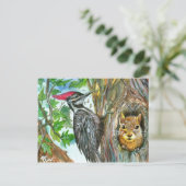 Carte Postale Pic Et Écureuil (Debout devant)