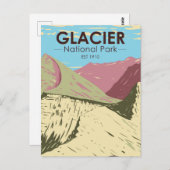 Carte Postale Pic Triple Divide Parc national de Glacier Montana (Devant / Derrière)