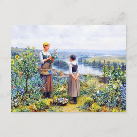 Carte Postale Picking Flowers par Daniel Ridgway Knight (Devant)