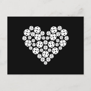 Carte Postale Pickleball amusant en forme de coeur pour la Saint