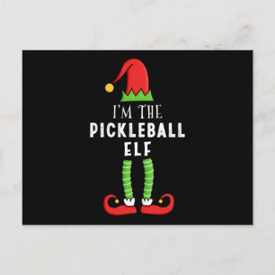 Carte Postale Pickleball elf Noël jumelé cadeau de famille