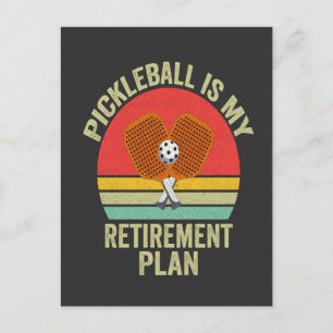 Carte Postale Pickleball est mon plan de retraite Drôle Vintage