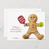 Carte Postale Pickleball 🎄 Joyeux Noël, texte personnalisé (Devant / Derrière)