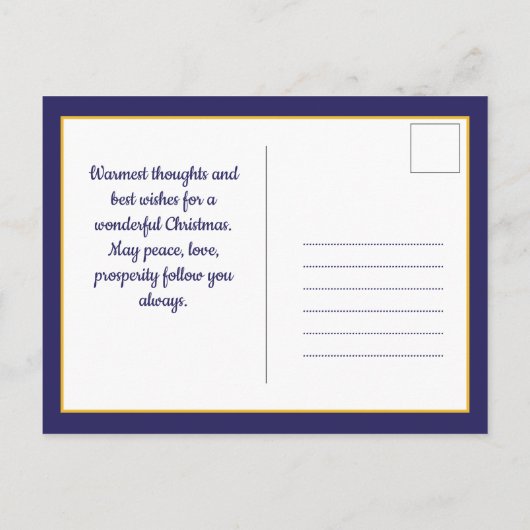 Carte Postale Pickleball 🎄 Joyeux Noël, texte personnalisé (Dos)