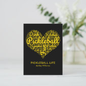 Carte Postale Pickleball Life Word Typographie d'art Personnalis (Debout devant)