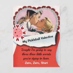 Carte Postale Pickleball Lover Valentine Trois petits mots