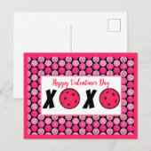 Carte Postale Pickleball Lover Valentine XOXO Pickleballs (Devant / Derrière)